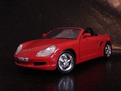 Porsche Boxster Cabriolet 1998 de couleur rouge, int�rieur noir (Vue c�t� conducteur)